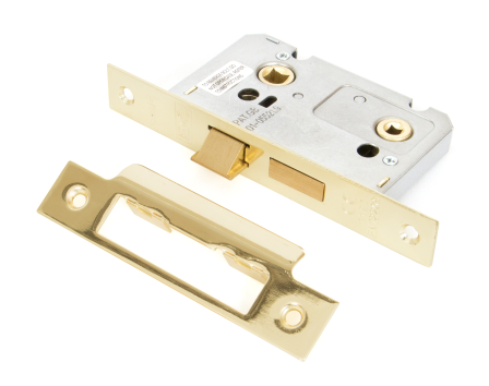 Polished Brass 2 1/2" Standard Bathroom Mortice Lock