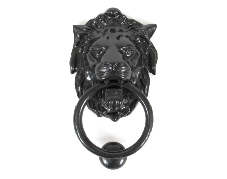 Lion's Head Door Knocker - Black