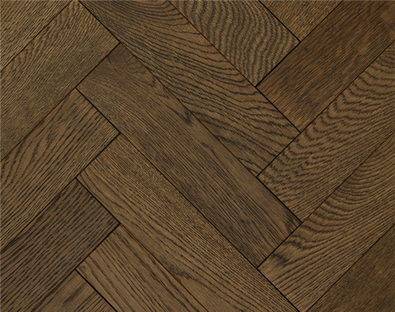 Worn Textured Oak Parquet Flooring